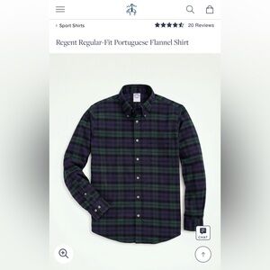 BROOKS BROTHERS Regent Regular Fit Portuguese Flannel Shirt Large
